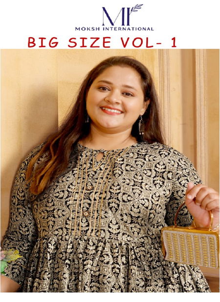 Big Size Vol 1 By Moksh Rayon Printed Plus Size Kurtis Wholesale Shop In Surat
 Catalog